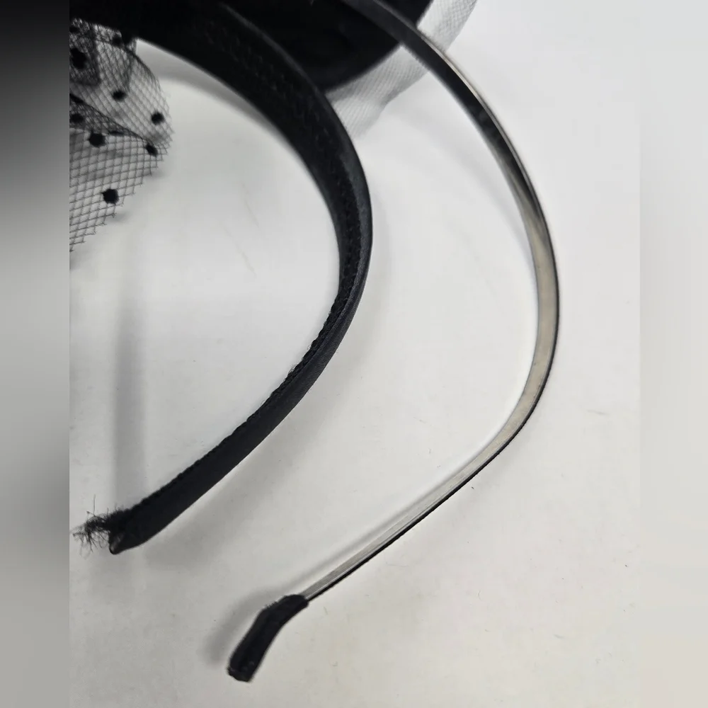 HANDMADE SET OF 4 BLACK FASCINATOR HEADBAND HAIR ACCESSORY BACHELORETTE WOMEN OS